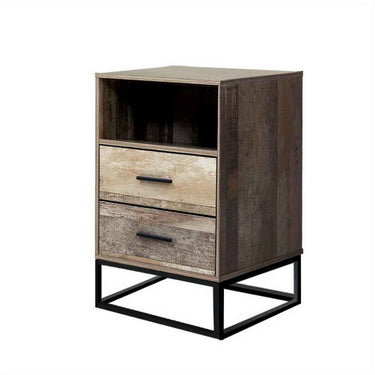 Bedside Table with 2 Drawers and Shelf